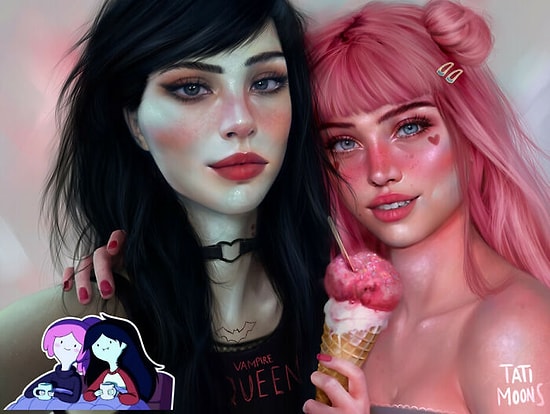 Новые иллюстрации от Tati MoonS, где 14 известных героев мультфильмов выглядят как современные взрослые