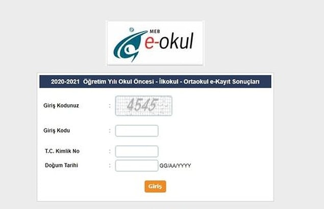 E-Okul Veli Bilgilendirme Giriş Ekranı