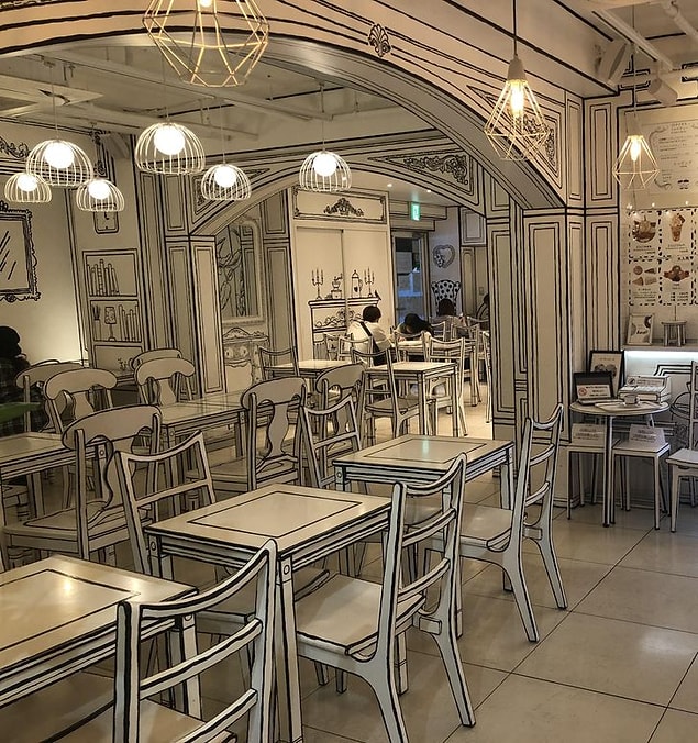 9. Shinjuku'da bulunan 2D kafe: