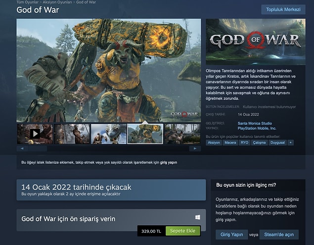 Oyun, 329 TL'den satışa sunulacak.