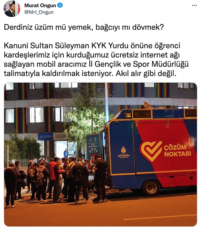 Ongun: 'Aracımız kaldırılmak isteniyor'