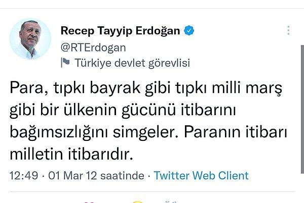 3. Kuru iki sene gibi kısa bir süre içinde %100 arttıran Erdoğan'ın eski paylaşımı tekrar paylaşılmaya başlandı.