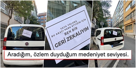 Şişli'de Araçların Kaldırıma Park Edilmesini Protesto Eden Yayalar Camlara 'Geri Zekalıyım' Notları Yapıştırdı