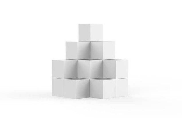 3. Bu şekil, doğrudan üst üste yığılmış aynı boyutta birden fazla bloktan yapılmıştır. Şekilde kaç adet blok vardır?
