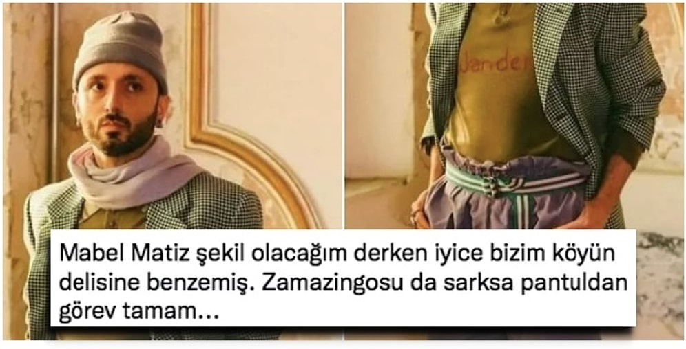 Mabel Matiz'in Köyün Delisine Benzetildiği Kombinli Yeni Tarzı Milletin Diline Çok Fena Düştü