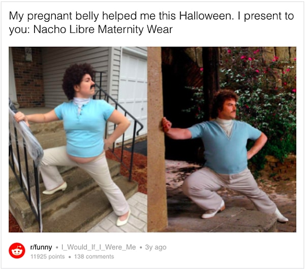 2. Эта беременная женщина, одетая как Начо Либре: