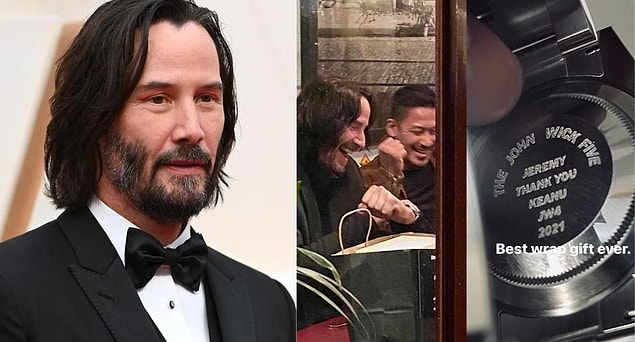 9. Keanu Reeves, John Wick 4 çekimlerinin bitmesi şerefine dublör ekibindeki her bireye Rolex marka saat hediye etti.