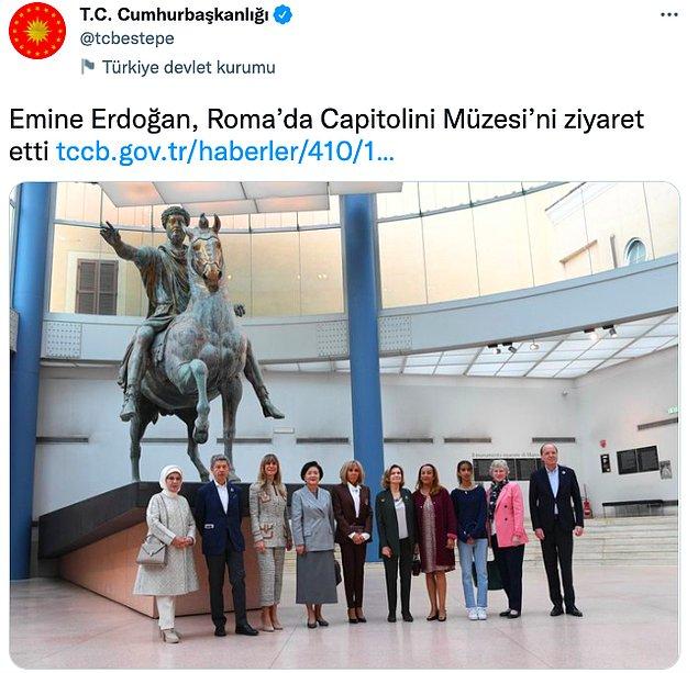 Şimdi ise Roma’da Capitolini Müzesi’ni ziyaret eden Emine Erdoğan'ın tercih ettiği çanta dikkatleri çekti.
