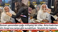 Arap Müşteriye Elleriyle Yemek Yedirip Ayran İçiren Kadının Görüntüsü Sosyal Medyada Olay Yarattı!