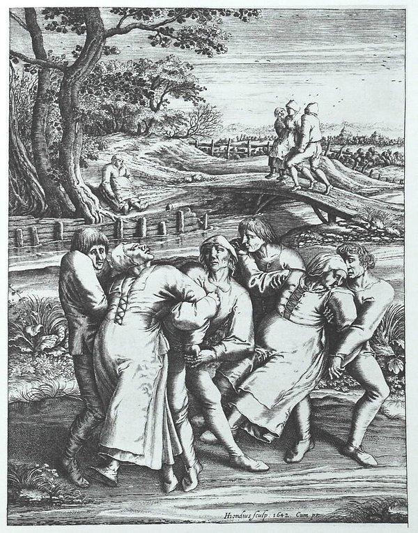 17. 1518'de yaşanan dans vebası. Hiçbir sebep yokken Roma İmparatorluğu'na ait Srasbourg şehrinde bir kaç kişi kent meydanında dans etmeye başlar...