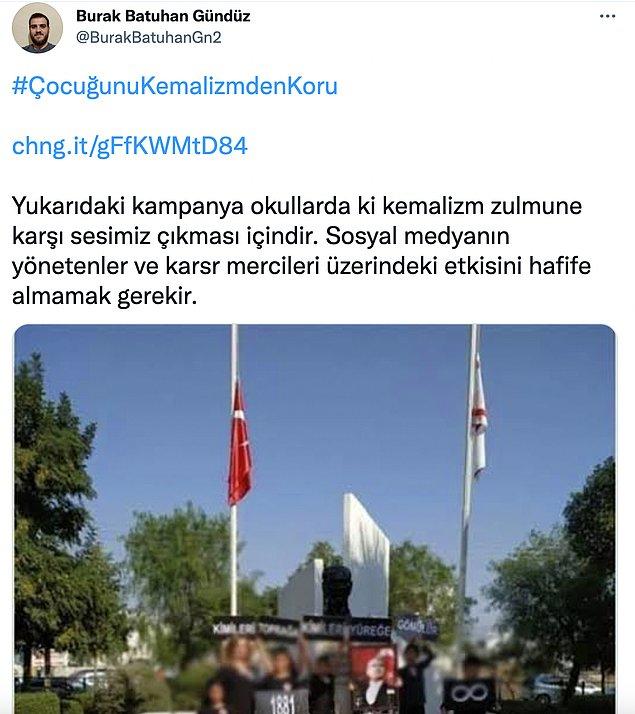 Atatürk'ün 83. ölüm yıl dönümünde Twitter'da #ÇocuğunuKemalizmdenKoru kampanyası başlatıldı. Bazı kullanıcılar yaptıkları paylaşımlarla Kemalizmi hedef gösterdi.