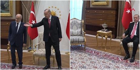 Karamollaoğlu - Erdoğan Görüşmesinde Objektiflere Yansıyan Enteresan Anlar