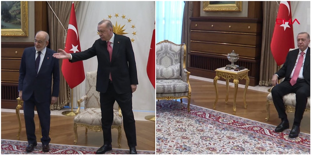 Karamollaoğlu - Erdoğan Görüşmesinde Objektiflere Yansıyan Enteresan Anlar
