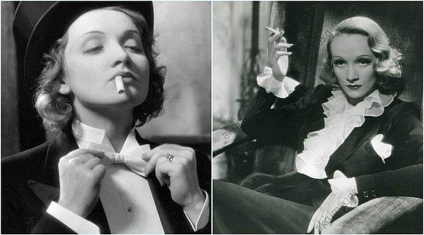 2. 1920'li ve 30'lu yılların en ünlü aktristlerinden olan Marlene Dietrich, döneminin tüm kalıplarını yıkan bir giyim tarzına sahipti!
