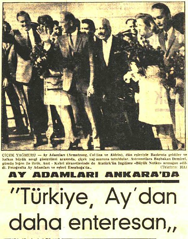 Neil A. Armstrong, Michael Collins ve Edwin E. Aldrin de teşekkür etmek için Atatürk'ün huzuruna geldi.