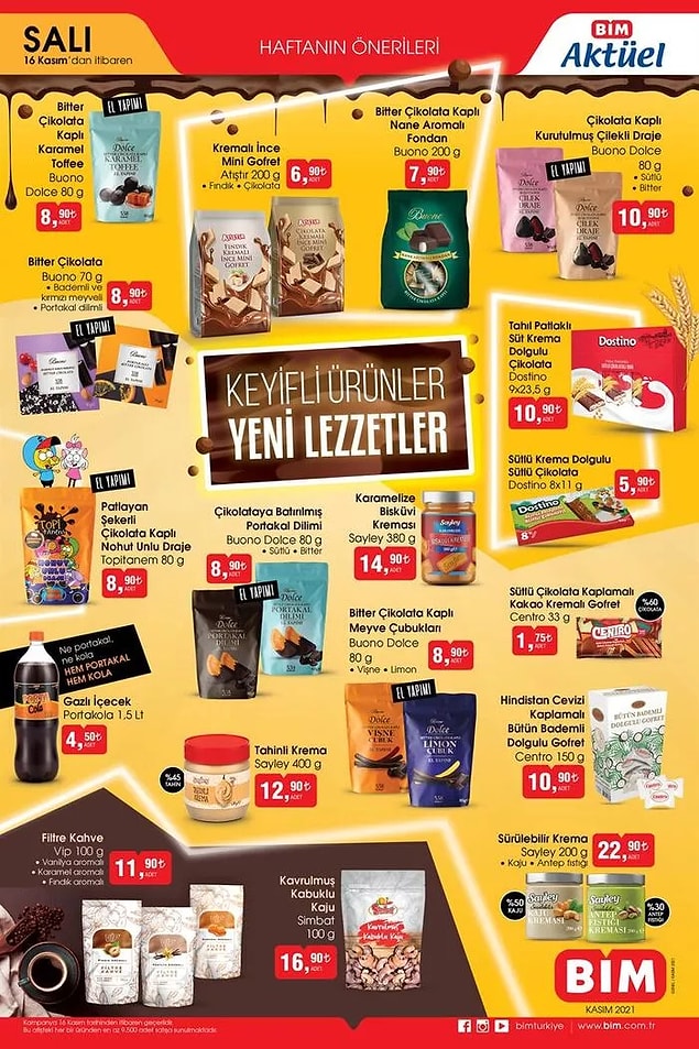 BİM 16 Kasım İndirimleri