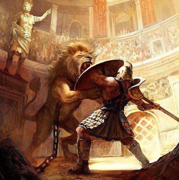 7. Gladyatörler nadiren vahşi hayvanlara karşı savaşırdı. Daha doğrusu bu bir savaştan çok zevkine katliamdı!