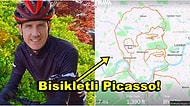 Farkındalık Oluşturmak İçin Geçtiği Rotalar ile Çizimler Oluşturan Bisiklet Sürücüsü