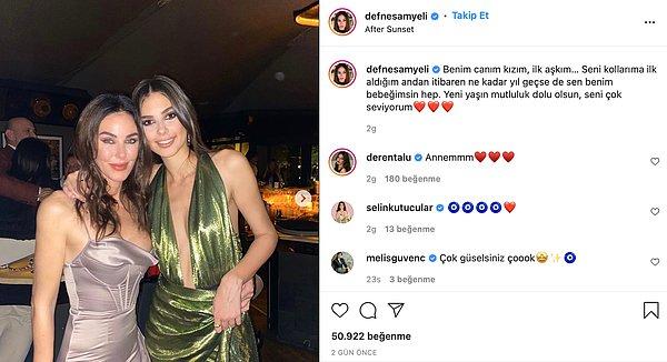 Anne Defne Samyeli ve kızının doğum gününü kendi Instagram hesabından kutladı.