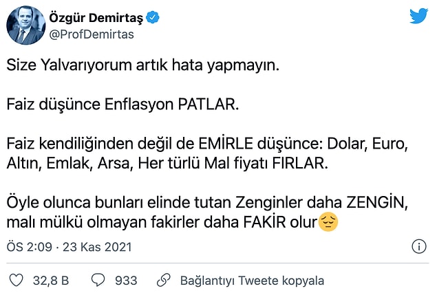 Demirtaş'ın paylaşımı 📌