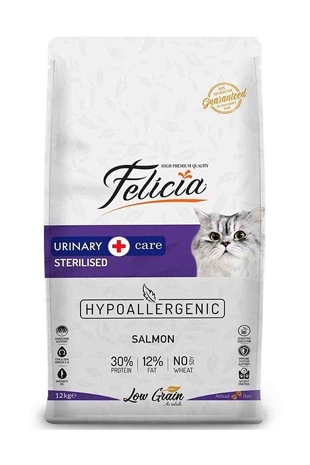 6. Felicia Düşük Tahıllı Hipoalerjenik Somonlu Kısırlaştırılmış Kedi Maması 12 kg