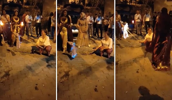 Bu Nasıl Adet? Kaynananın Donunu Ateşe Verip Gelini de Etrafında Oynattılar