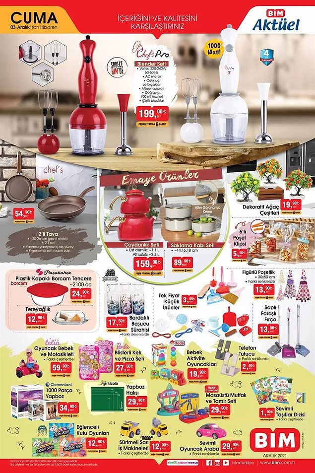 Küçük ürünlerde tek fiyat kampanyası var. Her biri 3,50 TL.
