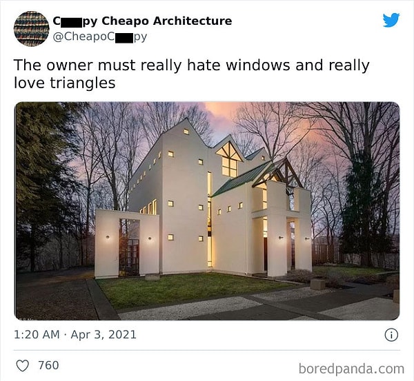 19. Тот, кто спроектировал это здание, наверное, ненавидит окна и обожает треугольники