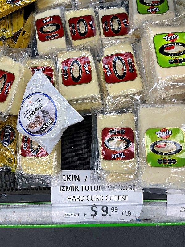 22. İzmir tulum peyniri de 9.99 dolar.