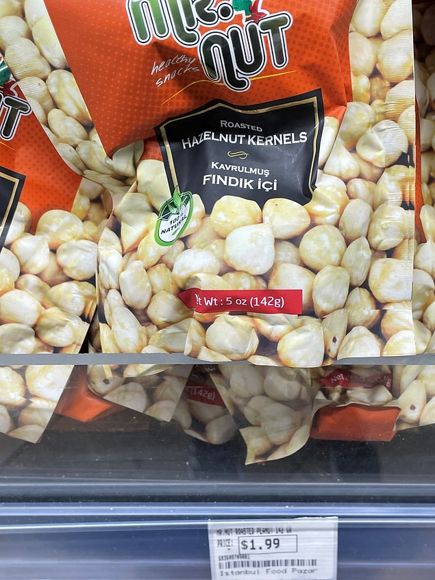 29. 142 gram fındık içinin fiyatı 1.99 dolar.