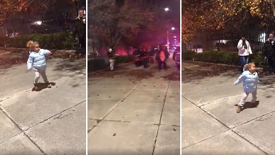 Bando Ekibinin Yaptığı Müziğe Dansıyla Eşlik Eden Ufaklığın Sokakta Adeta Şov Yaptığı Anlar