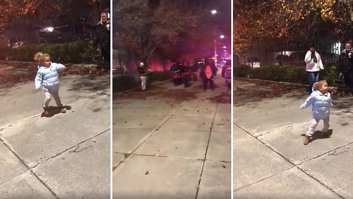 Bando Ekibinin Yaptığı Müziğe Dansıyla Eşlik Eden Ufaklığın Sokakta Adeta Şov Yaptığı Anlar