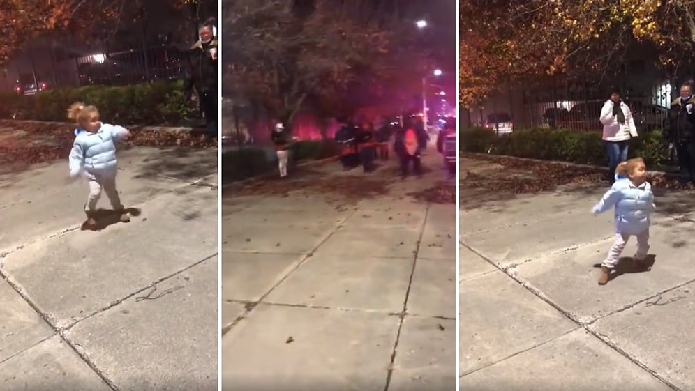 Bando Ekibinin Yaptığı Müziğe Dansıyla Eşlik Eden Ufaklığın Sokakta Adeta Şov Yaptığı Anlar