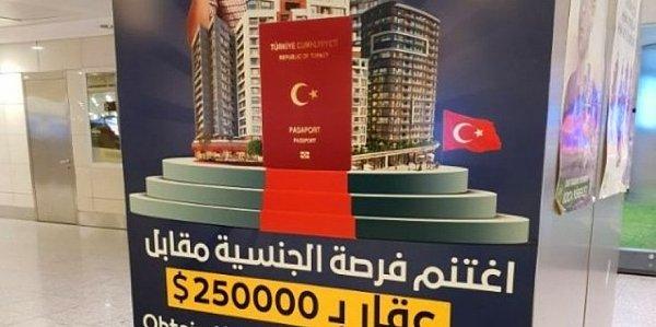 Özellikle Araplar Türk vatandaşlığına fena halde ilgi gösteriyor. Arap ülkelerinde televizyondan yayınlanan reklamlarda Türk vatandaşlığı bile pazarlanıyor.
