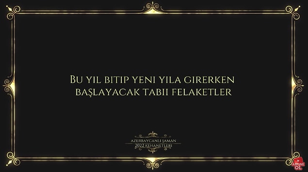 1. Doğal afetler yolda... Geçtiğimiz yıl kendisi yılbaşında 3 deprem olacağından bahsetmişti belki hatırlarsınız. Kendisi yine yeni yılla birlikte birtakım doğal afetlerin yaşanabileceğini söylüyor.