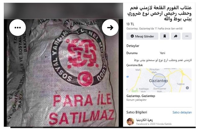 Zaten çuvalların üstünde de belirtilmiş bu ibare.