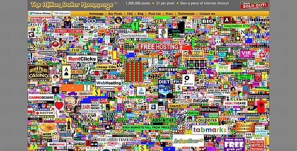 4. Million Dollar Homepage: Milyon dolarlık ana sayfa