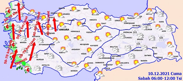 siddet yagis ve firtina uyarisi 10 aralik cuma istanbul ankara ve izmir hava durumu
