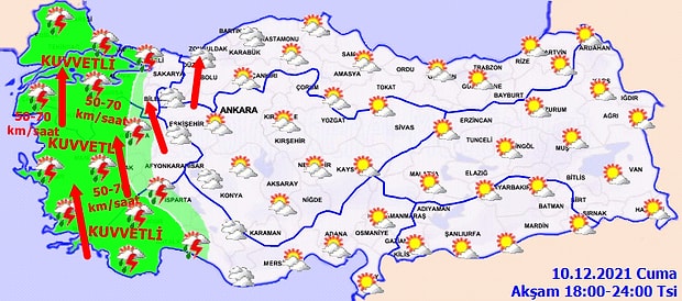 siddet yagis ve firtina uyarisi 10 aralik cuma istanbul ankara ve izmir hava durumu