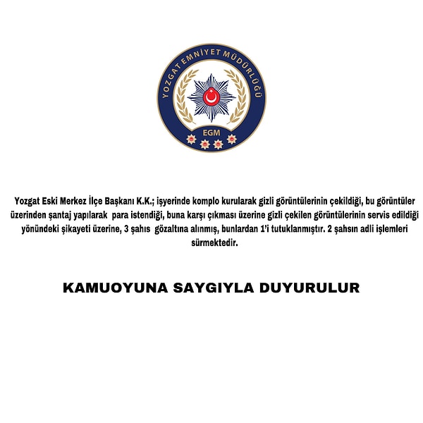 Paylaşımın neden silindiği merak edilirken bir süre sonra yeni bir açıklama yapıldı. 👇 Söz konusu görüntülerle Kürşat Kılıç'a şantaj yapıldığı ve para istendiği belirtildi.