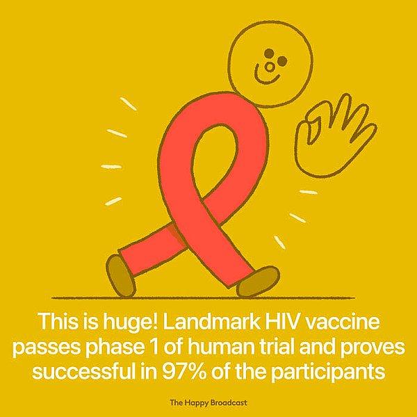 4. "HIV aşısının insanlar üzerinde yapılan deneyi %97 başarıyla sonuçlandı."