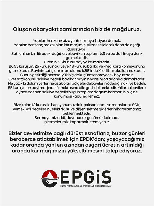 EPGİS'ten yapılan açıklama 👇