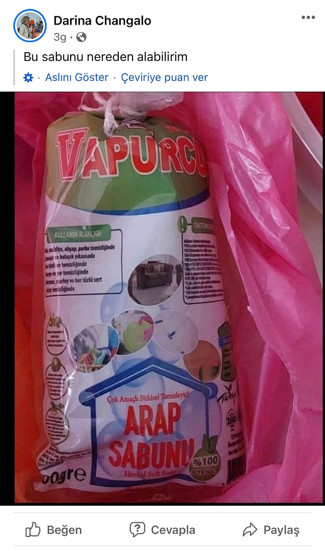 Arap sabunu için ülke değiştirmek...