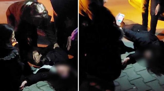 Kazada Yaralanan ve Bayılan Arkadaşını Tokat Atarak Uyandırmaya Çalışan Kadın