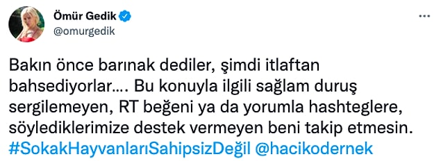 "Önce barınak dediler, şimdi itlaftan bahsediyorlar..."