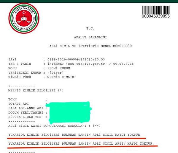 Bir de "Teröristlerse Adalet Bakanlığı'ndan alınan "Adli Sicil Kaydı yoktur" belgesini nasıl aldılar?" sorusu soruldu...