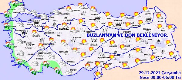 29 Aralık Çarşamba Hava Durumu