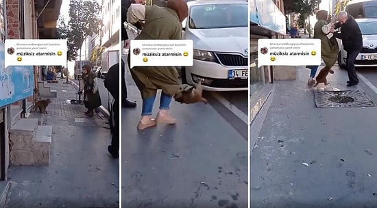 Sokakta Bir Maymunun Saldırısına Uğrayan Kadının Çığlık Çığlığa Kaldığı Anlar