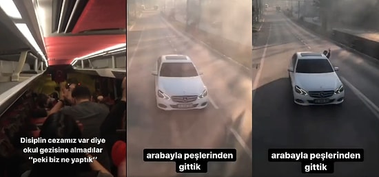 Gençlerde Çare Tükenmez: Disiplin Suçu Yüzünden Geziye Gidemeyen Öğrenciler Arabalarıyla Otobüsü Takip Etti