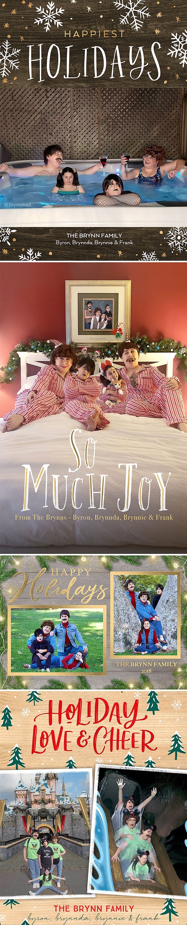 5. Каждый год она фотошопит себя к разным фотографиям, делая их более забавными